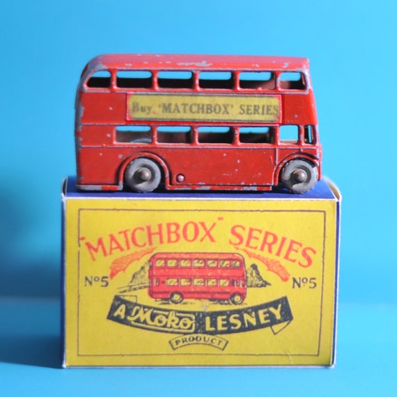 Vintage Matchbox Lesney No 5B  London Bus 1957 with Reproduction box