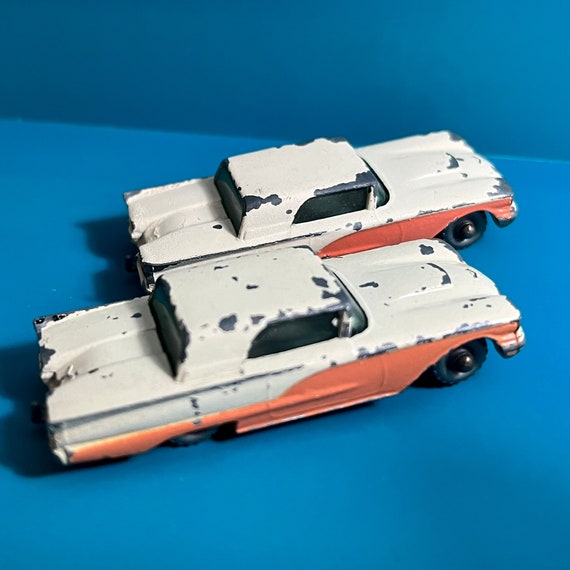 Vintage Matchbox Lesney No75 2x Ford Thunderbird 1960 Dark Blue Base