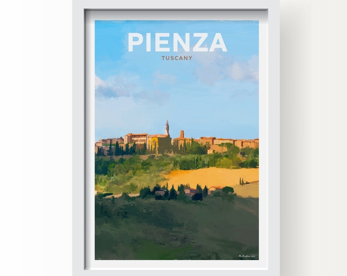 Pienza, Tuscany, Italy Art print and Greetings Card