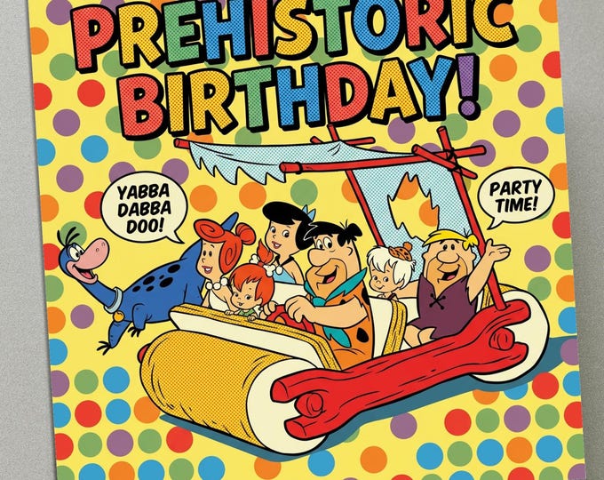 Personalised Birthday Card - The Flintstones