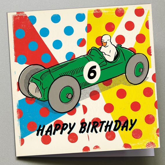 Personalised Birthday Card - Vintage Toy Car