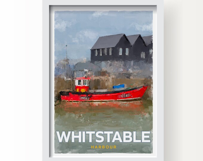Whitstable Harbour Kent Fine Art Print, Greetings Card & Postcard