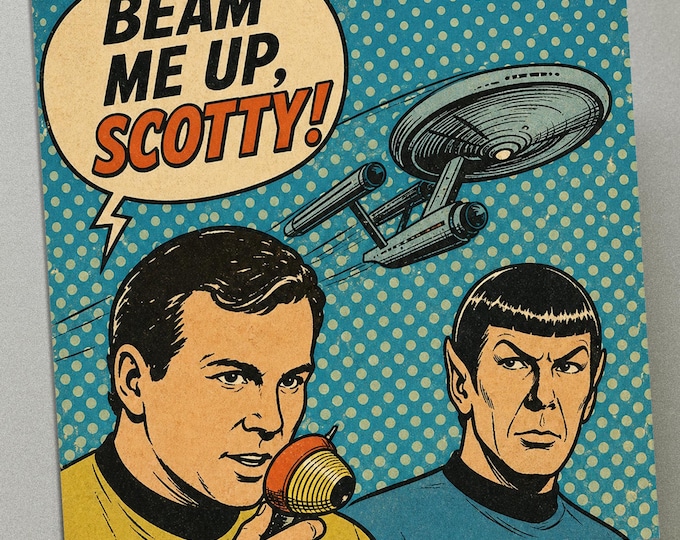 Personalised Birthday Card - "Beam me up, Scotty" Star Trek