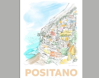 Positano Amalfi Coast Greetings Card