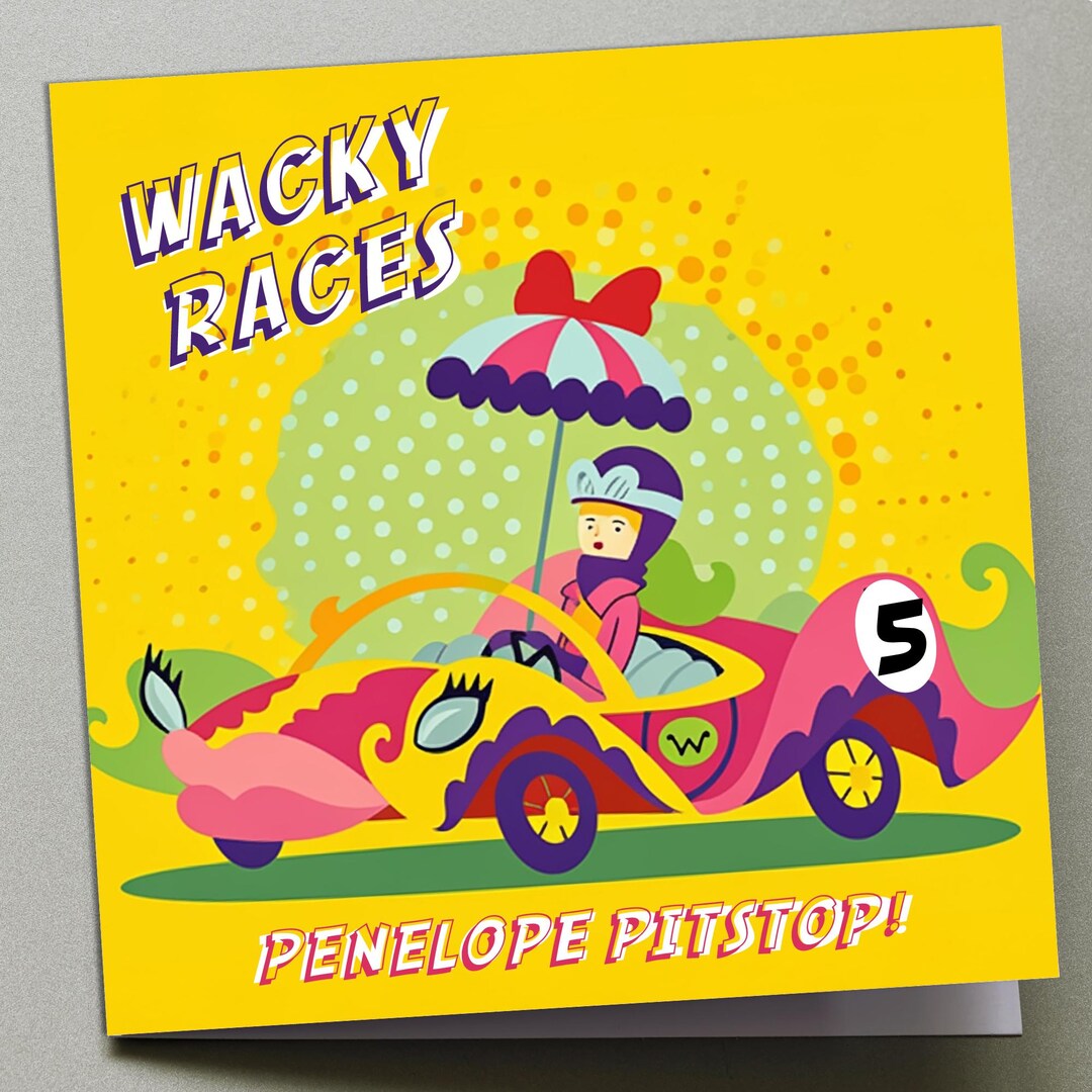Wacky Races Sign Personalised Birthday Card - Wacky Races No.5 - Etsy