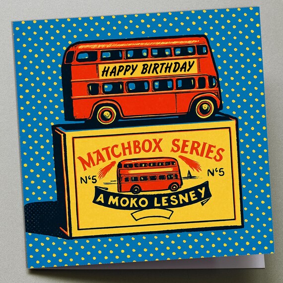 Personalised Birthday Card - Matchbox London Bus