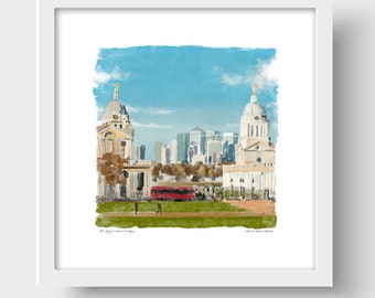 Old Royal Naval College, Greenwich, London Art Print & Greetings Card