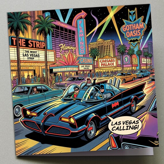 Personalised Birthday Card - Batman in Las Vegas