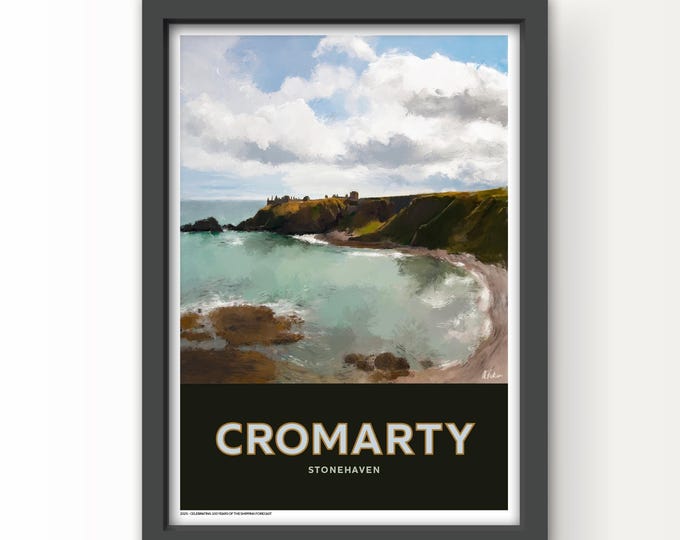 The Shipping Forecast Art Print Poster and Greetings Card - Cromarty