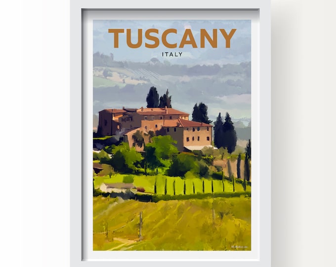Tuscany, Italy Art print and Greetings Card