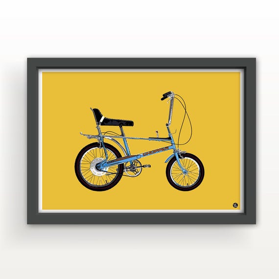 Chopper Bicycle Art Print and Greetings Card