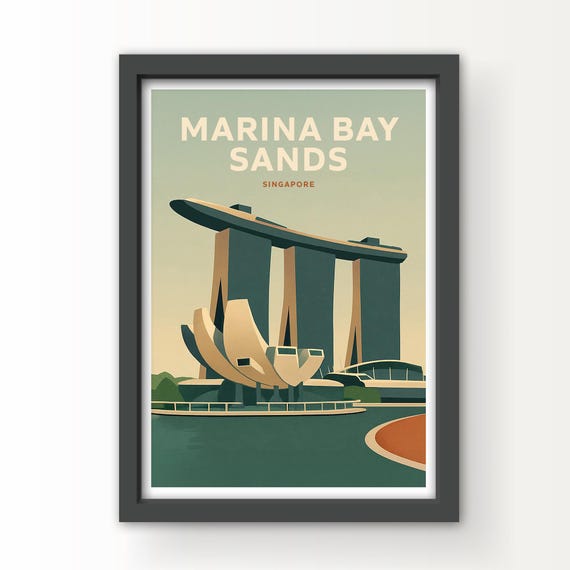 Marina Bay Sands, Singapore Art Print and Greetings Card