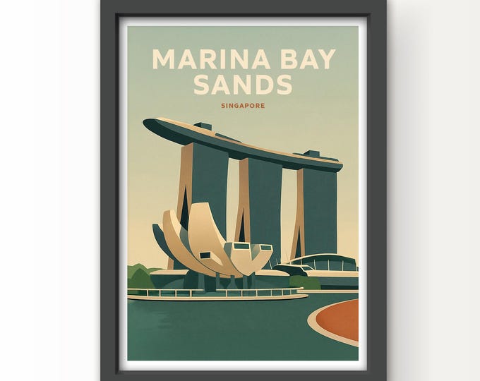 Marina Bay Sands, Singapore Art Print and Greetings Card