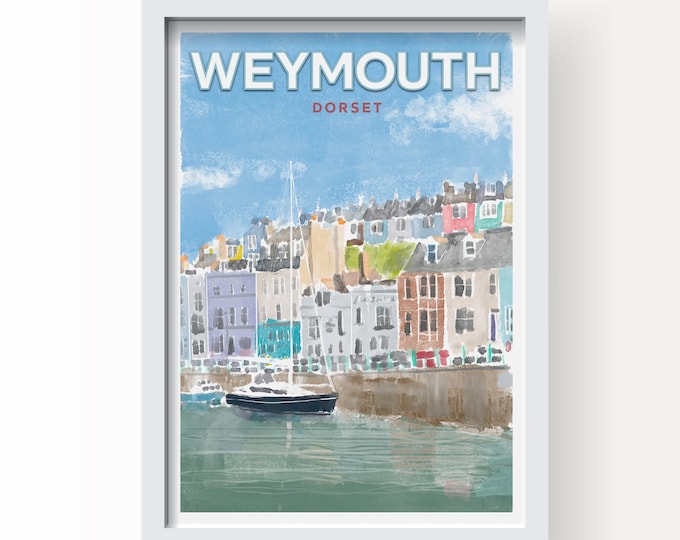 Weymouth Seaside Town Dorset Fine Art Print, Greetings Card & Postcard