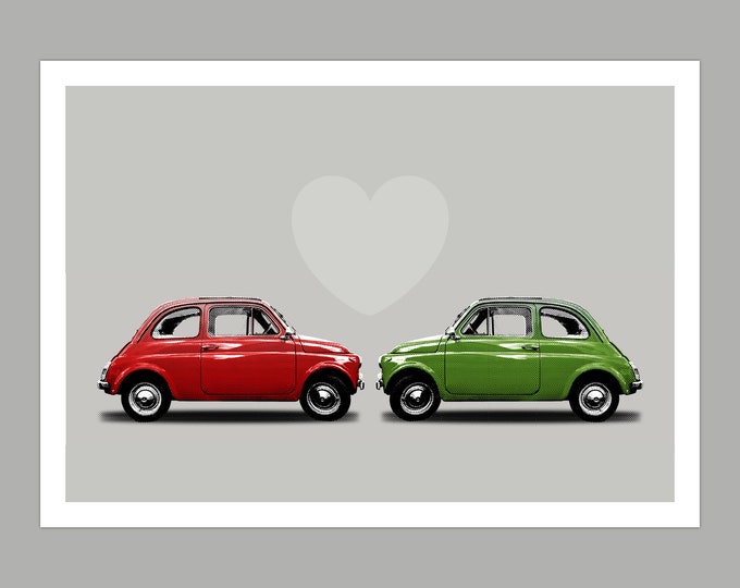 Love Fiat 500 Greetings Card