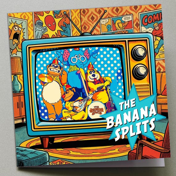 Personalised Birthday Card - The Banana Splits Retro TV