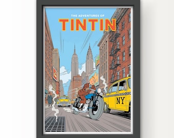 TinTin in New York Art Print and Greetings Card