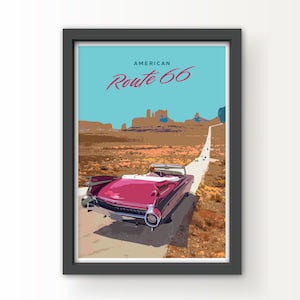 Amerikanische Route 66 Kunstdruck und Grußkarte