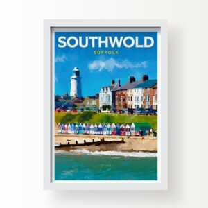 Stampa artistica di Southwold Suffolk, biglietto di auguri e cartolina