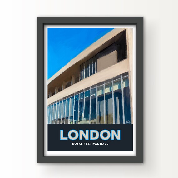 Royal Festival Hall London Poster Art Print & Greetings Card