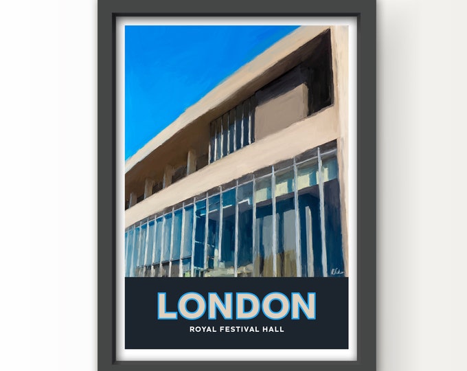 Royal Festival Hall London Poster Art Print & Greetings Card