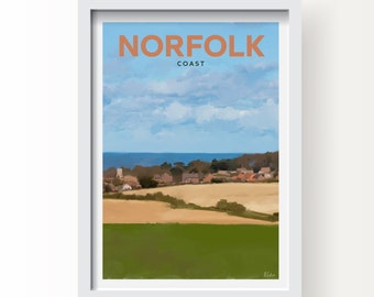 Norfolk Coast Art print and Greetings Card