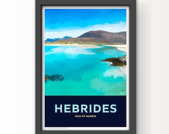 The Shipping Forecast Art Print Poster and Greetings Card - Hebrides