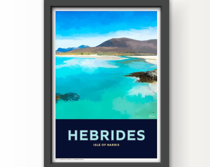 The Shipping Forecast Art Print Poster and Greetings Card - Hebrides