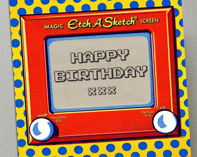 Personalised Birthday Card - Etch A Sketch