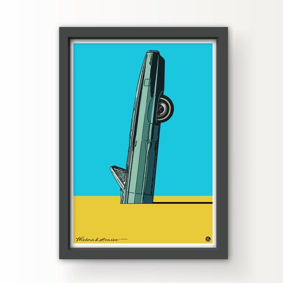 Thelma & Louise Iconic Ford Thunderbird Art Print and Greetings Card