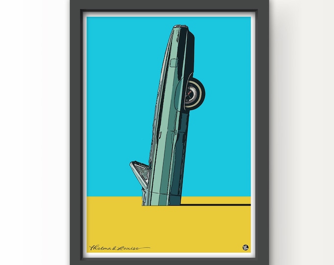 Thelma & Louise Iconic Ford Thunderbird Art Print and Greetings Card