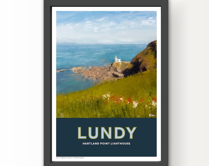 The Shipping Forecast Art Print Poster and Greetings Card - Lundy