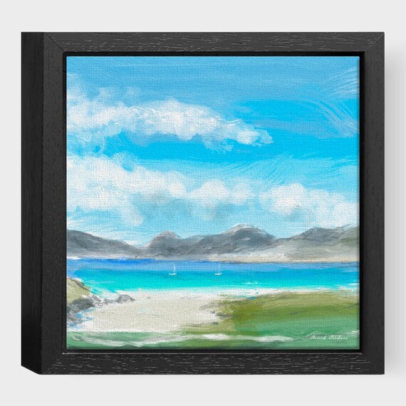 Luskentyre Sands on the Isle of Harris - Framed Printed Canvas