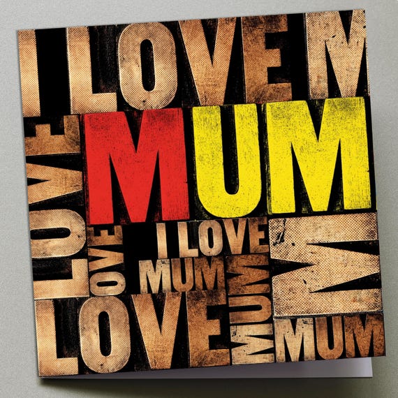Personalised Mother's Day Card - Vintage Letterpress