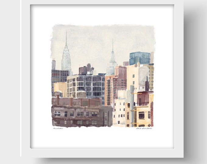 Manhattan No.2, New York Art Print & Greetings Card