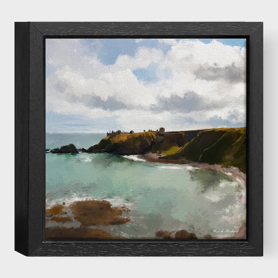 Stonehaven and Dunnottar Castle - Framed Printed Canvas