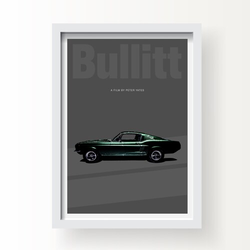 Bullitt Car Movie Poster Art Print A3 Cars and Films Home - Etsy