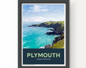 The Shipping Forecast Art Print Poster and Greetings Card - Plymouth