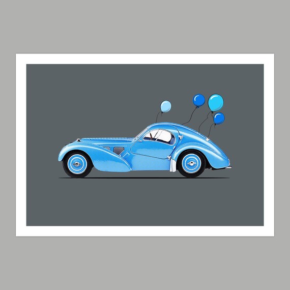 Bugatti Atlantic Birthday Card