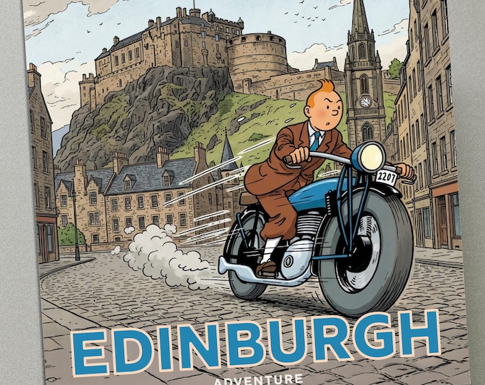 Personalised Greetings Card - Tintin in Edinburgh