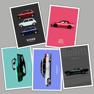 A6 - Voitures dans les films Cartes postales x5
