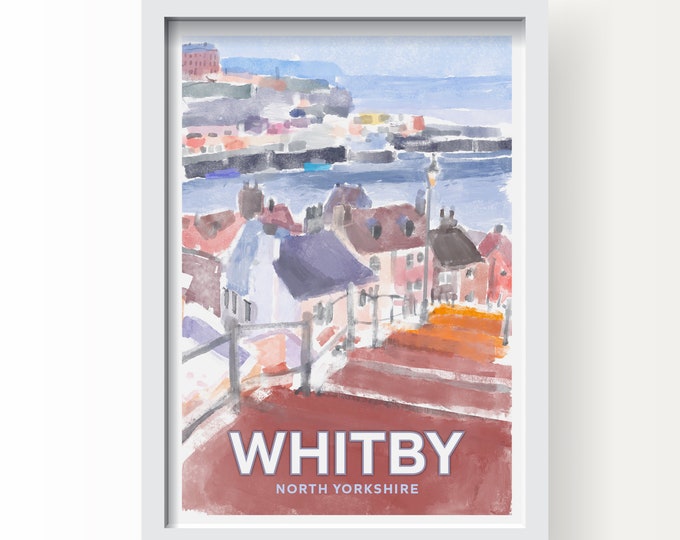 Whitby Seaside, Yorkshire Art Print, Greetings Card & Postcard