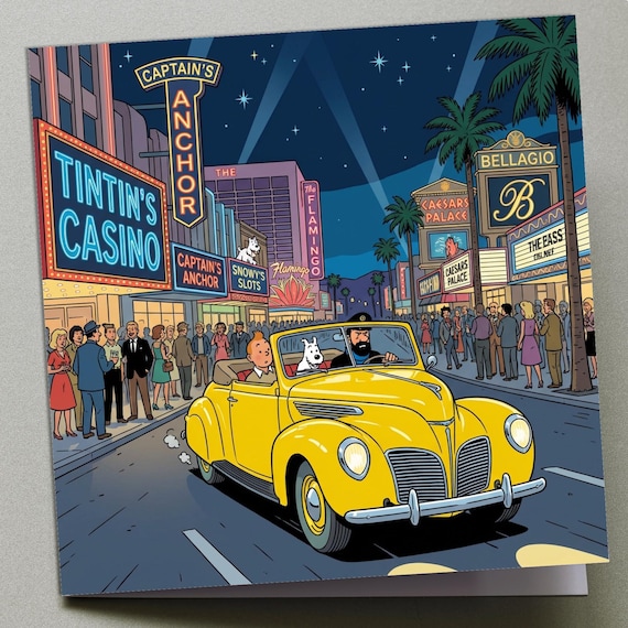 Personalised Birthday Card - TinTin in Las Vegas