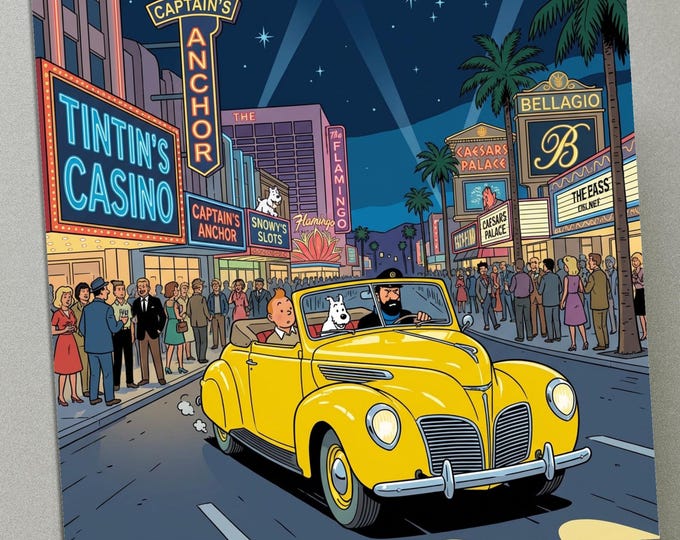 Personalised Birthday Card - TinTin in Las Vegas