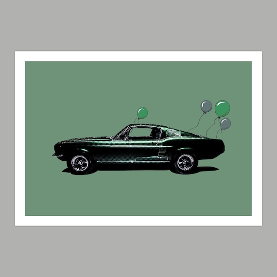 Bullitt Mustang Birthday Greetings Card