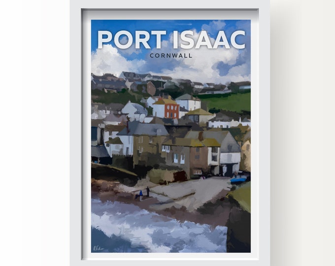 Port Isaac Cornwall Art print and Greetings Card