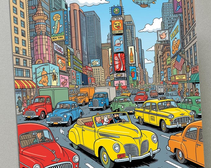 Personalised Greetings Card - TinTin in New York