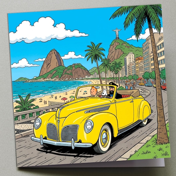 Personalised Greetings Card - TinTin in Rio de Janeiro
