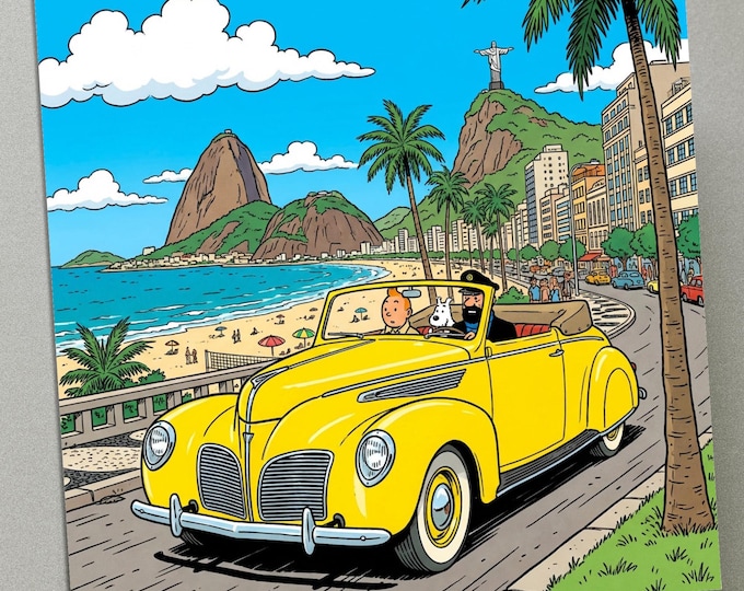 Personalised Greetings Card - TinTin in Rio de Janeiro