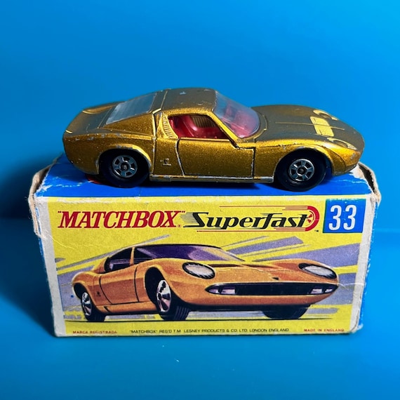 Vintage Matchbox Superfast No 33 Lamborghini Miura 1969 rare red interior with original box